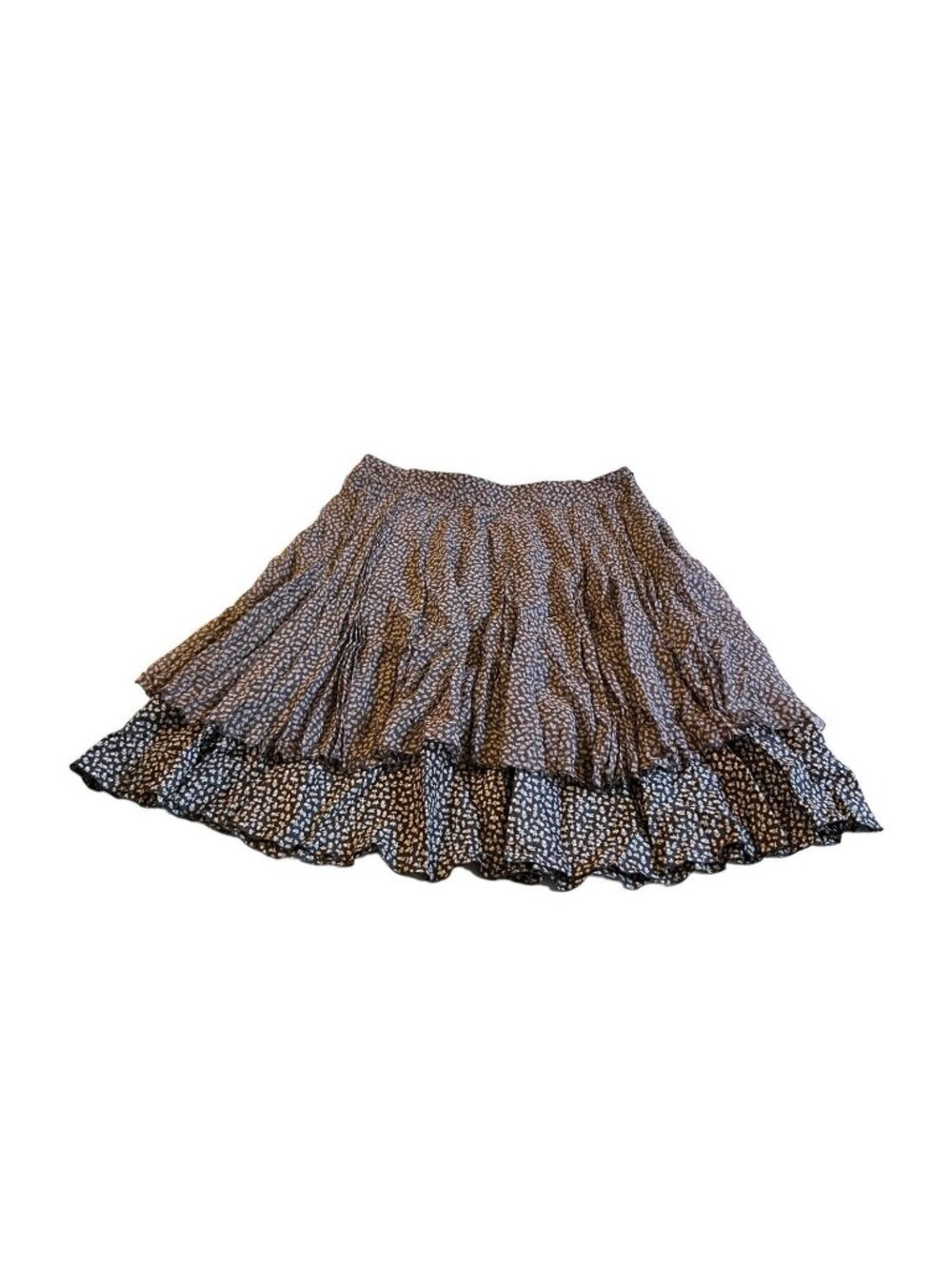 SportMax Ruffle Layered Max Mara Italy Midi Full Seta Silk Floral Skirt Size 8